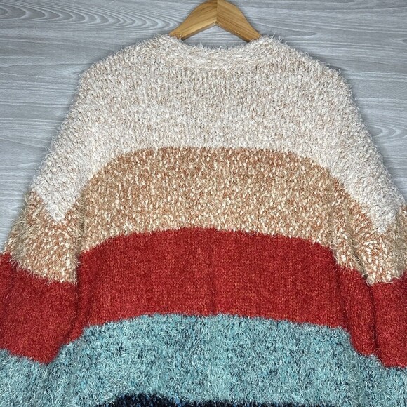 John Paul Richard EYELASH Striped Button Front Boxy Oversize Cardigan Women XXL - Picture 12 of 14